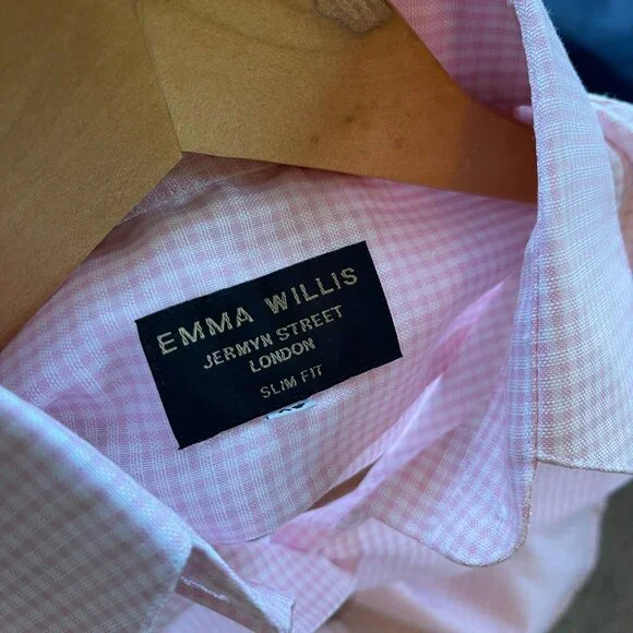 EMMA WILLIS Slim-Fit Checked Cotton Oxford Shirt Size XS NWT Made in England - Picture 3 of 6